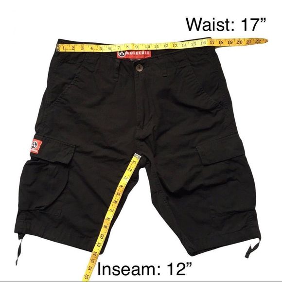 Molecule Featherweights black cargo shorts medium army shorts military tactical - Picture 2 of 12